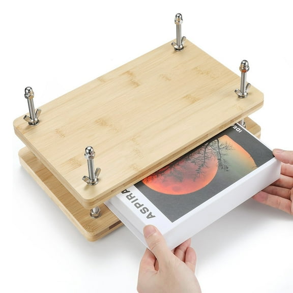 BAETEUY Wooden Book Press - Portable Multifunctional Bookbinding Press Paper Press for DIY