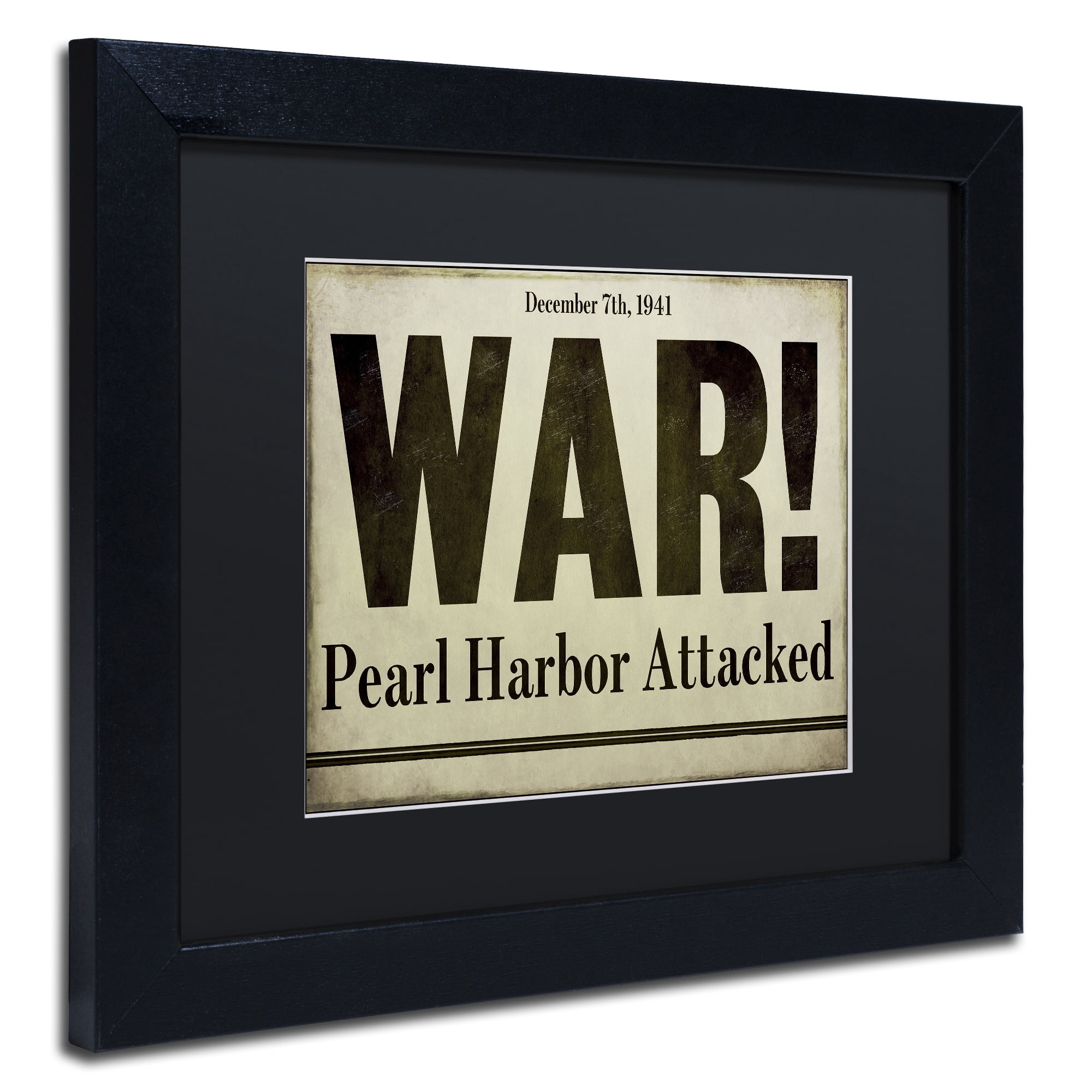 Trademark Fine Art "Pearl Harbor" Canvas Art by Color Bakery Black Matte, Black Frame