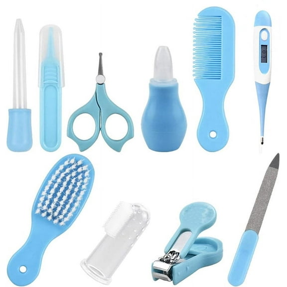 Tutuviw Baby Healthcare and Grooming Kit 10 in 1 Baby Set Nursery Care Kit Baby Care Products (Blue)