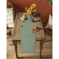 thumbnail image 4 of Sage Green Morocco Short Table Runners 36 Inches, Cotton Linen Fabric Table Runner Dresser Scarf, Farm Country Moroccan Geometric Plaid Tablerunner for Party/Kitchen/Dinner/Wedding Decor 13''x36'', 4 of 7