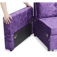thumbnail image 7 of Variable Bed Sofa Living Room Folding Sofa, L Shaped Velvet Sleeper Sofa Bed with Reversible Storage Chaise, Modern Upholstered Sectional Sofa for Home, Office, Hotel,Purple, 7 of 7