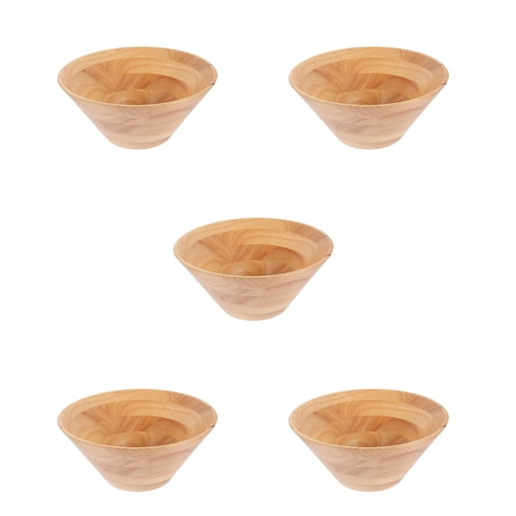 5 PCS Extra Large Salad Bowl Wood Fruit Noodle Instant Ramen