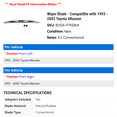 thumbnail image 2 of Wiper Blade - Compatible with 1993 - 2002 Toyota 4Runner 1994 1995 1996 1997 1998 1999 2000 2001, 2 of 2