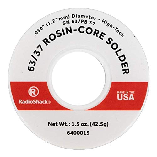 Radioshack Snpb 63/37 Tin/Lead Rosin Core Solder, Diameter .5 Oz. Spool 0.050"