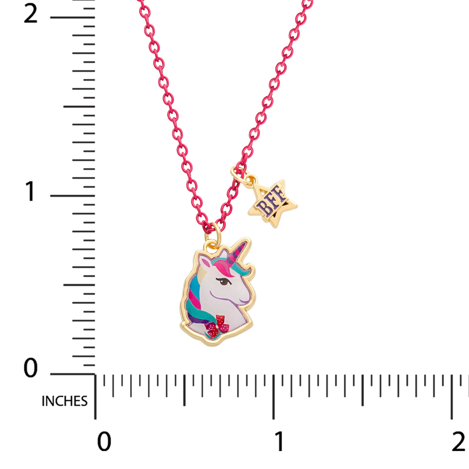 JoJo Siwa Girl's Unicorn Best Friends Forever Set Of 2 Necklaces, 18