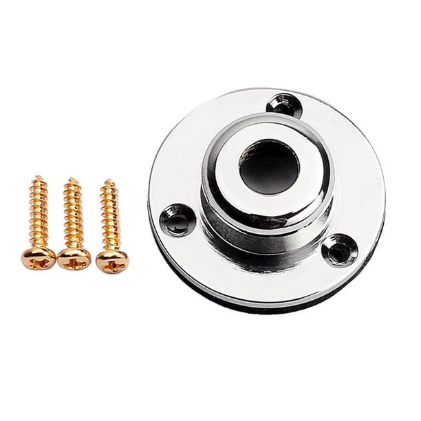EeaseMX Placa de conector de botón de correa con pasador de extremo y arandela para guitarra acústica y más (cromada)