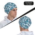 thumbnail image 6 of Salouo Ocean Waves Print Unisex Beanie Hat,Knitted Baggy Skull Cap Winter Warm Hats Beanie Sleep Hats Cancer Headwear Caps for Women & Men 1 Pieces, 6 of 7
