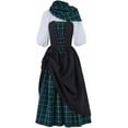 thumbnail image 4 of Scottish Highland Plaid Dress for Women Traditional Renaissance Inspired Historical Gown, 4 of 5