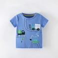 thumbnail image 2 of MEZZALL Boys Round Neck Short Sleeve O-Neck T-Shirt Excavator Truck Print Summer Casual Tops Versatile Toddler Blouses Clothing, 2 of 7