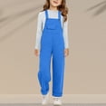 thumbnail image 7 of KAUOD Girls Overalls Straight Leg Preppy Trendy Loose Harem Dungarees Pants School 𝗨niforms Spring Casual Cute Jumpsuit, 7 of 7