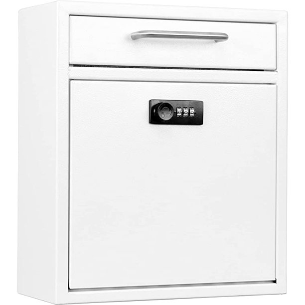 WallMount Mailbox with Combination Lock, High Security Durable Drop