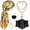 Gold+corset, variant on 2025 Halloween Pirate Costume Accessories Set for Women, Pirate Hat, Head Scarf, Sash, Belt, Dress Accessories Red