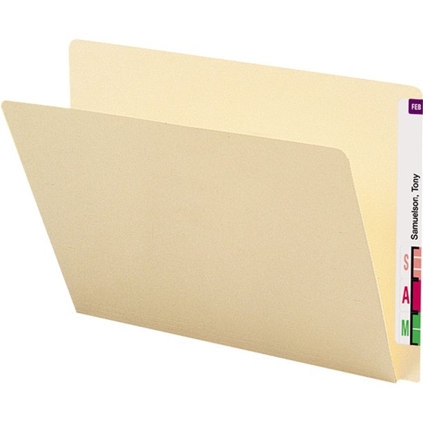 Smead End Tab File Folders with Extended Tab, Manila, 100 / Box