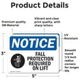 thumbnail image 2 of (2 Pack) Fall Protection Required On Lift Sign, 2 of 7