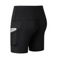 thumbnail image 2 of Women's High Waist Yoga Shorts Pocket Running Training Quick-Dry Tight Stretch, 2 of 4