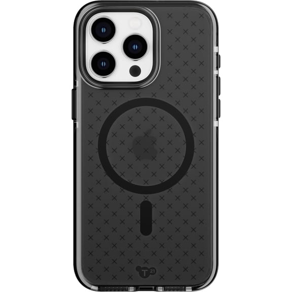 Open Box Tech21 Evo Check Case for iPhone 15 Pro Max - Smokey Black, MagSafe Compatible