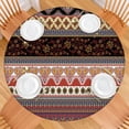 thumbnail image 2 of Colorful Boho Style Floral Print Tablecloth - Elastic Hem Round Table Cover for Patio Party Decor - Fits 52-56 Inch Tables, 2 of 7