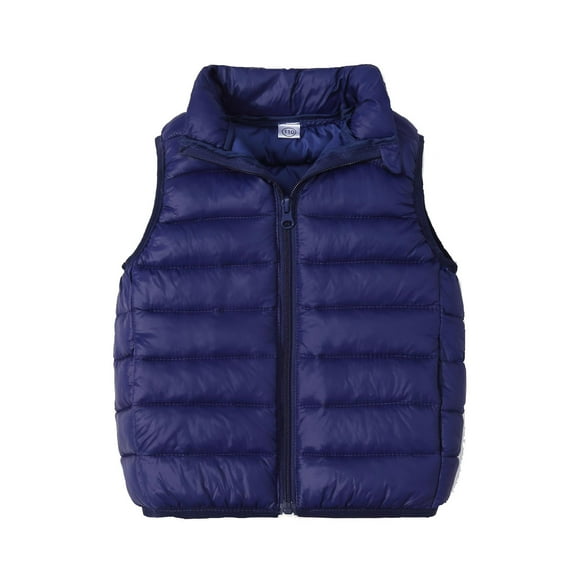 IROINNID Toddler Kids Puffer Vest Winter Windproof Padded Clothes Sleeveless Keep Warm Vest for Boys Girls,Navy
