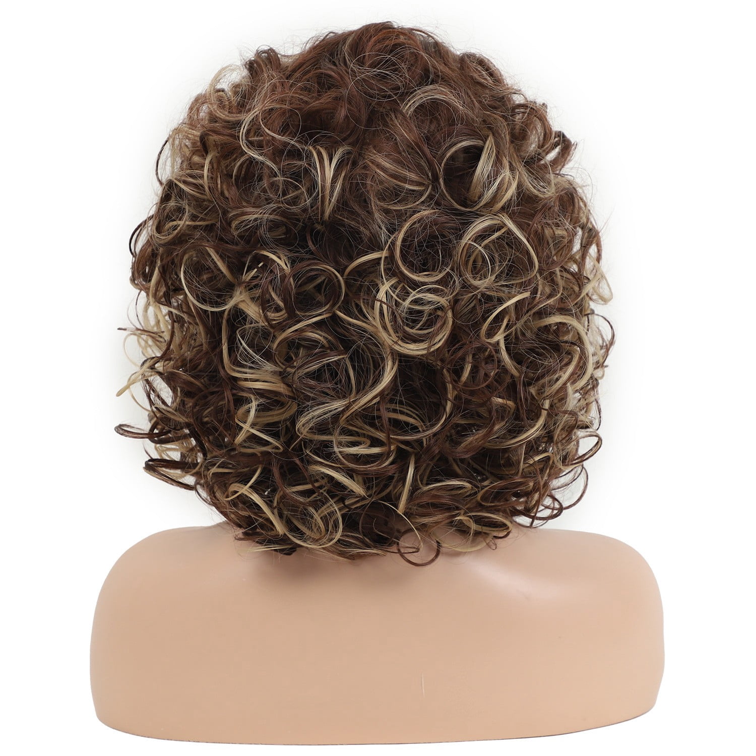 Women Medium Long Curly Blonde Wig Natural Volume Heat Resistant Synthetic Hair