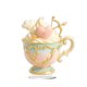 thumbnail image 3 of Regalo romántico de adorno de taza de té | Decoración acrílica en forma de corazón 15cm | Juego de tazas de té con temática de amor, platillo a juego, cuchara para remover | Acabado brillante, 3 of 4