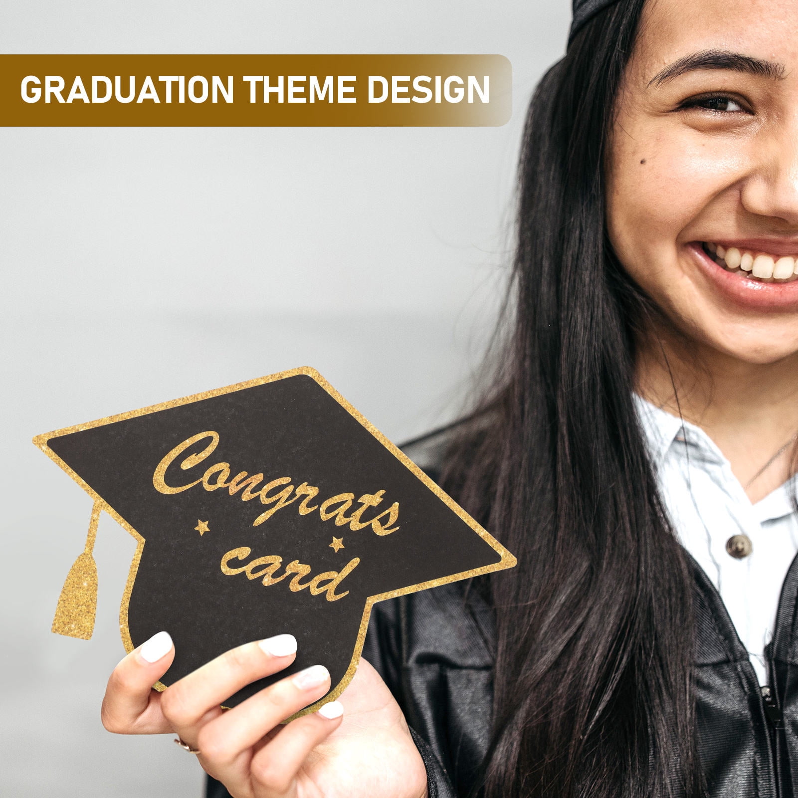 Worgeous 150 pcs  Graduation Theme Greeting Cards Paper Graduation Cap Shape Cards Presents