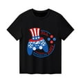 thumbnail image 2 of alcepopk Toddler Kids 4th of July Shirts Kids Baby Boys Flag Shirts 4th Of July T-Shirts Toddler Girls Cotton Patriotic Tops Tee Independence Day Clothes Children Comfortable(Black,3-4 Years), 2 of 4