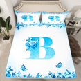 thumbnail image 2 of Erosebridal Letter Initial Bed Sheets Set Queen Size,Monogrammed Personalized Bedding Queen Size,Flower Decor,Ultra Soft,4 Pieces, 2 of 7