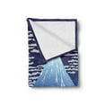 thumbnail image 2 of Mountain Soft Flannel Fleece Throw Blanket, Nighttime Illustration of Mountain with Clouds and Moon, Cozy Plush for Indoor and Outdoor Use, 50" x 60", Yellow Indigo, by Ambesonne, 2 of 5