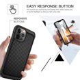 thumbnail image 4 of TJS Phone Case for Apple iPhone 13 Pro, with [Tempered Glass Screen Protector] Dual Layer Hybrid Shock Absorbing Carbon Fiber Drop Protector Cover (Black), 4 of 5