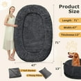 thumbnail image 6 of SWITTE Human Dog Bed for Adult, 71"x47"x13" Washable Large Human Size Dog Bed with Blanket for People Doze Off, Removable Giant Dog Bed with Pillow for Adult Pet - Dark Grey, 6 of 7