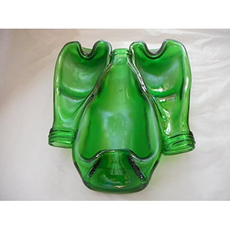 Fused Glass Platters - Perrier Bottle Party Platter Recycled Glassware - 3 Bottle Fused Glass Serving Tray