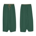 thumbnail image 1 of Spring/Fall Saving! HVOBTTY Women's Casual Cropped Trousers, Women's Solid Color Spring-summer Straight Stretch Denim Pants Women's Dance Versatile Trousers Green, L, 1 of 5