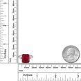 thumbnail image 3 of Gem Stone King 925 Sterling Silver 12X10MM Red Created Ruby and 2MM Pink Lab Grown Diamond 3 Stone Engagement Ring for Women | 5.78 Cttw | Gemstone July Birthstone | Size 5, 3 of 3