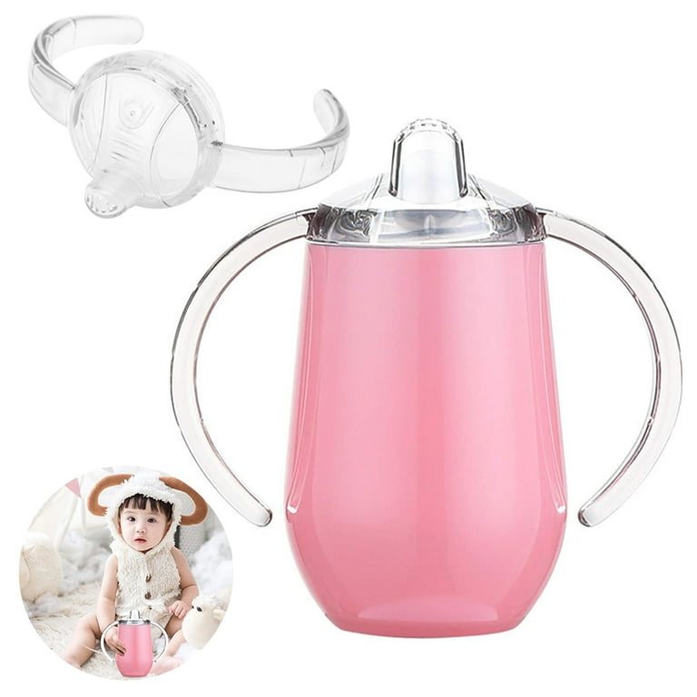 Amerteer Stainless Steel Sippy Cup, Double Wall Vacuum Insulated Sippy Tumble with Handle, 10 oz BPA Free Sippy Cup for Children Baby, Mug Tumbler for