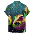 thumbnail image 1 of Camisas Para Hombre Manga Larga Regular Fit Camiseta con estampado digital 3D para hombre Camisa de manga corta Solapa superior (Dark Blue, M), 1 of 4