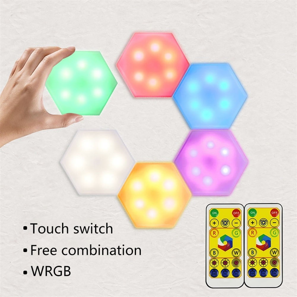 Hexagon DIY RGB pared lámpara luz módulo control remoto LED Touch-Light 