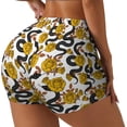 thumbnail image 2 of Fotbe Snake And Rose Seamless Shorts, Womens Workout Shorts High Waist Stretch Booty Short for Gym/Yoga/Running/Biking-X-Large, 2 of 9
