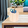 thumbnail image 6 of 4 Pcs Wooden Storage Bucket Nice Holder Unfinished Stationery Holder Desktop Organizer Pen Cup Office, 6 of 6