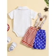 thumbnail image 3 of CIYCuIT 4th of July Baby Boys Gentlemen 2Pcs Outfits Short Sleeve Button Bowtie Romper + Suspender Shorts Sets Infant Toddler Summer Formal Wear 6M 12M 18M 24M, 3 of 9