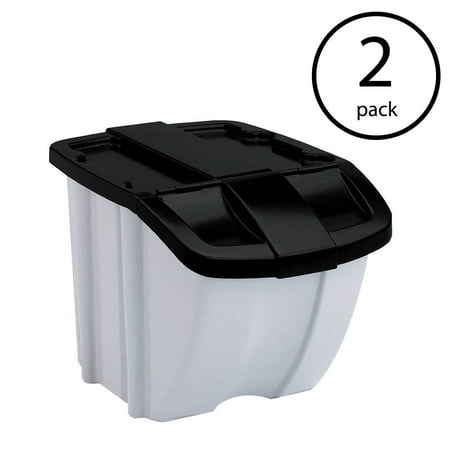 Suncast 18 Gallon Indoor Or Outdoor Stacking Recycle Storage Suncast 18 Gallon Indoor Or Outdoor Stacking Recycle Storage