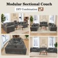 thumbnail image 5 of SOULART 138" boneless sectional couch,U shaped modular sectional sofa, cloud couches for living room, No Assembly Required, Gray, 5 of 10