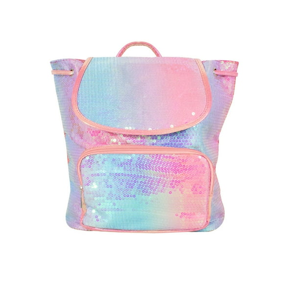 Mochila Para Niña La Merced con Lentejuela Tornasol Fiusha con Cierre de Agujetas Ajustables