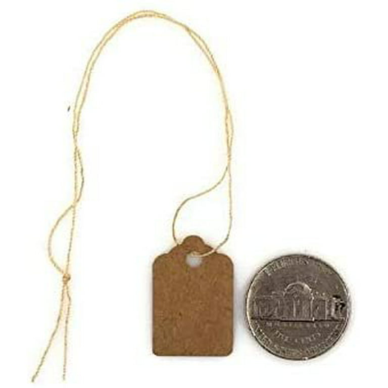 Small Kraft Resale Gift Tags Cotton Strung 1-1/4x1-7/8