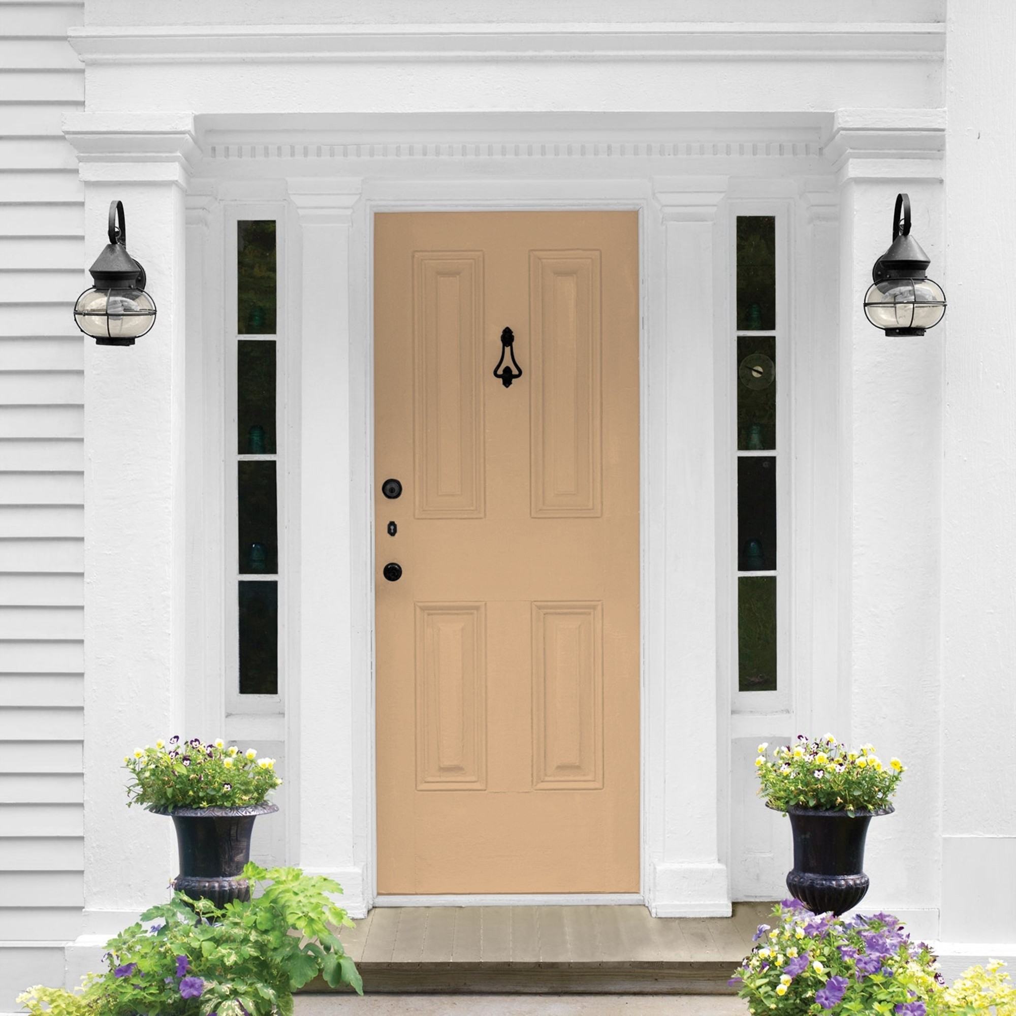 Glidden One Coat Cheddar Biscuit / Orange Semi-Gloss Exterior Paint with Primer, 5 Gallon