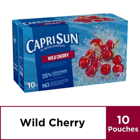 Capri Sun Wild Cherry Flavored Juice Drink Blend, 10 ct - Pouches, 60.0 fl oz (Best Vape Juice Flavors 2019)