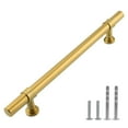 thumbnail image 2 of Modket M1611 Modern Euro Bar Cabinet Handle 304 Stainless Steel — 8-3/4" Overall Length, 6-1/4" (160mm) Hole Centers, Brushed Satin Brass Gold— 10-Packs, 2 of 6