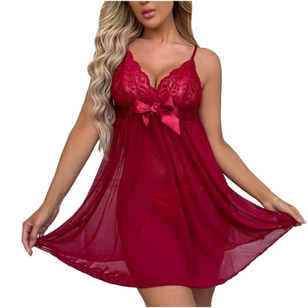 

AURIGATE Sexy Lingerie for Women Women s Sexy Underwear Lace Thin Sexy Pajamas Two-piece Nightdress Clearance
