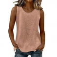 thumbnail image 2 of ITSAME Womens Cotton Tank Tops Crewneck Sleeveless Shirts Summer Loose Casual Tops Pink Size M, 2 of 8