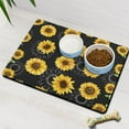 thumbnail image 2 of Wildflower Sunflower Pet Feeding Mat - Waterproof Non-Slip Dog Food Spill Mat with Retro Graphic Design, 2 of 4