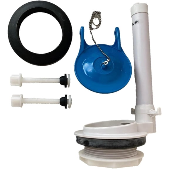 Three inch Flapper Valve Assembly with a Blue solid Silicone Flapper with 10 inch high overflow tube for a Two Piece Toilet
